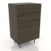 3d model Chest of drawers 4 600 mm (ash walnut) - preview