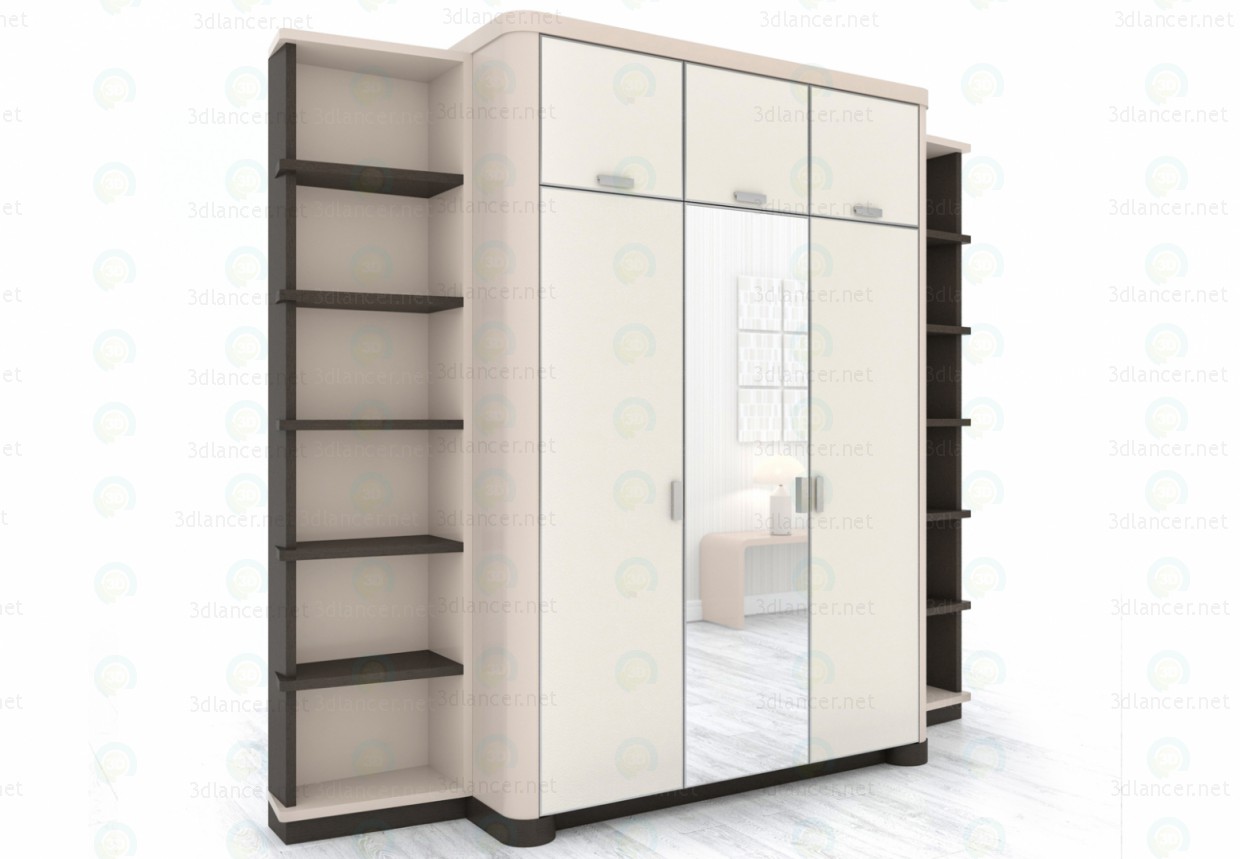 3D Modell Garderobe "Canto moderne Leder" - Vorschau