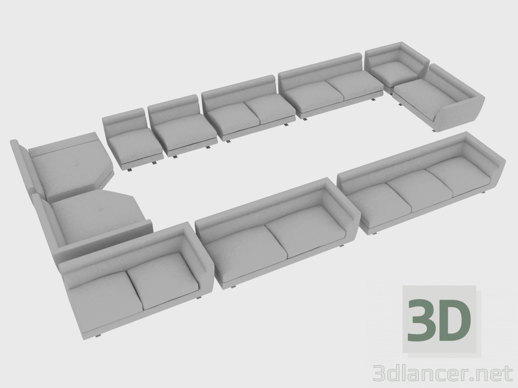 3D modeli Modüler kanepe elemanları ELEKTRIK - önizleme