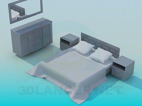 3d model Los muebles en el dormitorio - vista previa