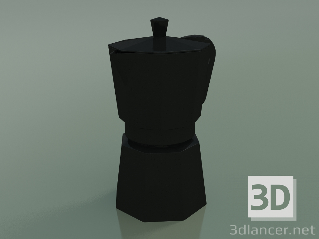 Modelo 3d Jarro Moka (pequeno, preto) - preview