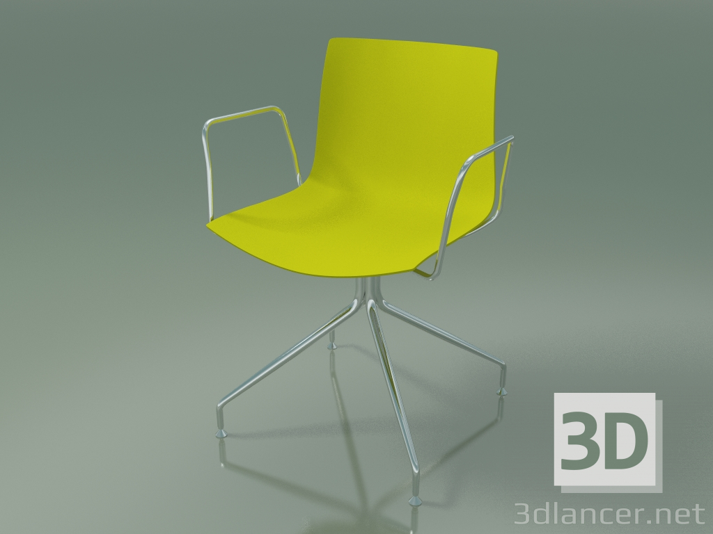 3d model Silla 0257 (giratoria, con reposabrazos, polipropileno PO00118) - vista previa