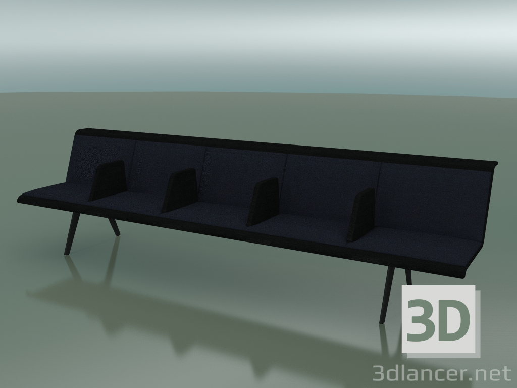 3d model Módulo central en espera 4502BV (L 300 cm, negro) - vista previa