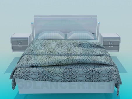 3D Modell Bett - Vorschau