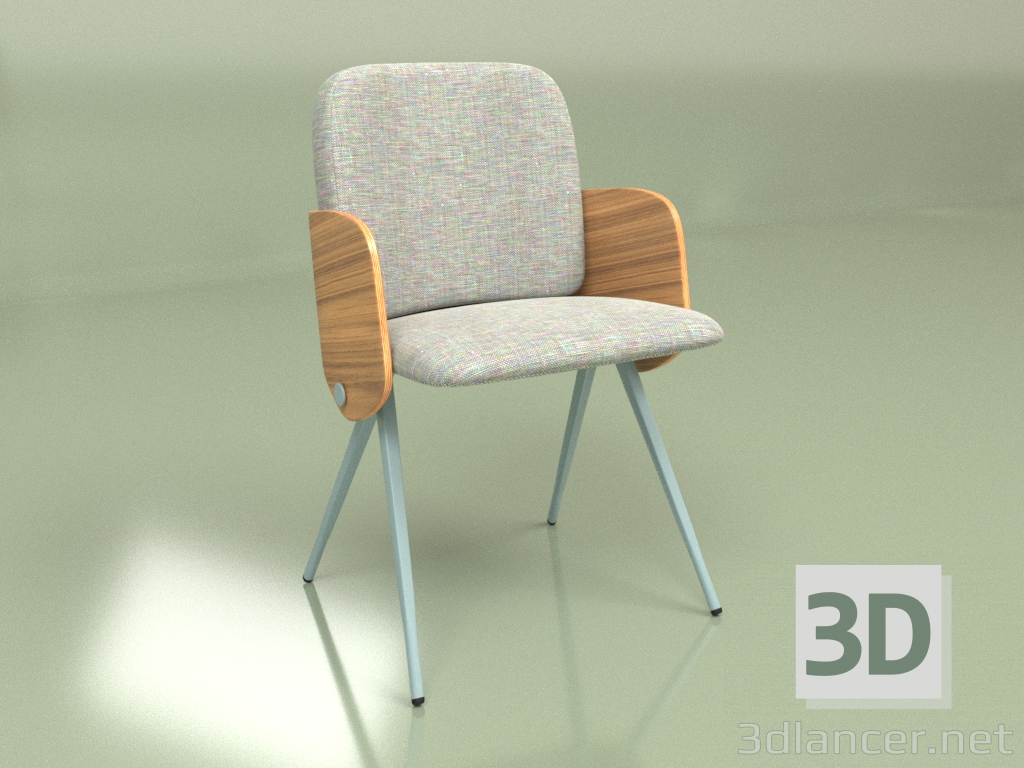 modèle 3D Chaise Isla (gris) - preview