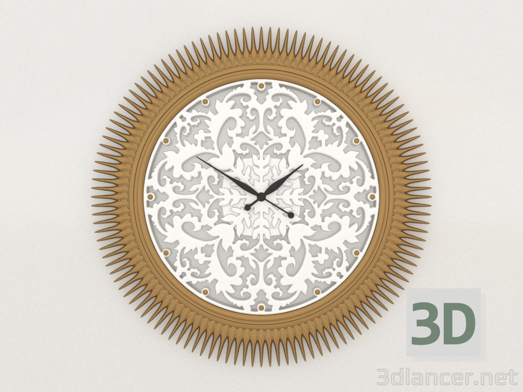 3d model Wall clock ARROW (gold) - preview