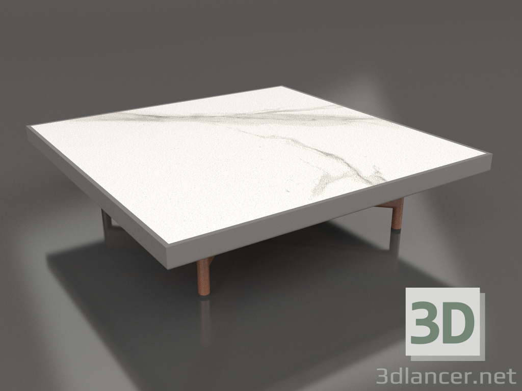 3d model Mesa de centro cuadrada (Gris cuarzo, DEKTON Aura) - vista previa