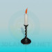 3d model Candlestick with candle - preview