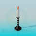 3d model Candlestick with candle - preview