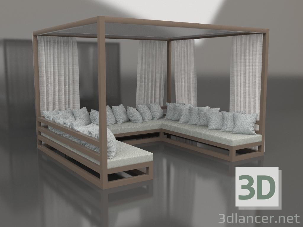 Modelo 3d Sofá com cortinas (Bronze) - preview