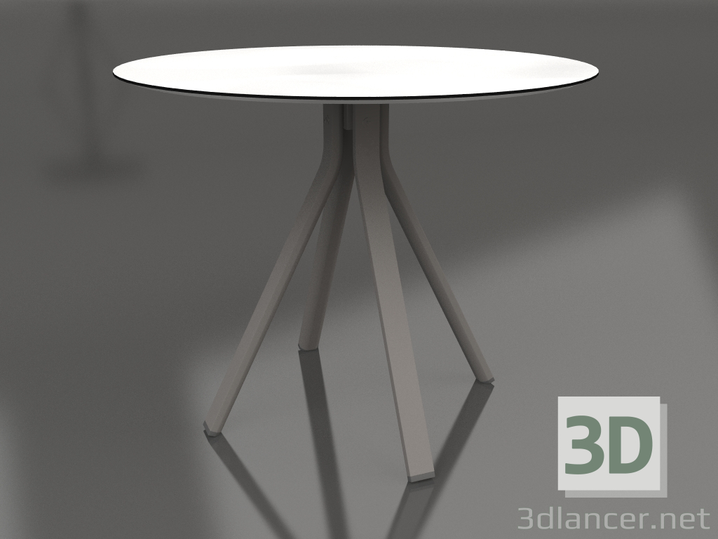 Modelo 3d Mesa de jantar redonda com perna de coluna Ø90 (Quartzo cinza) - preview