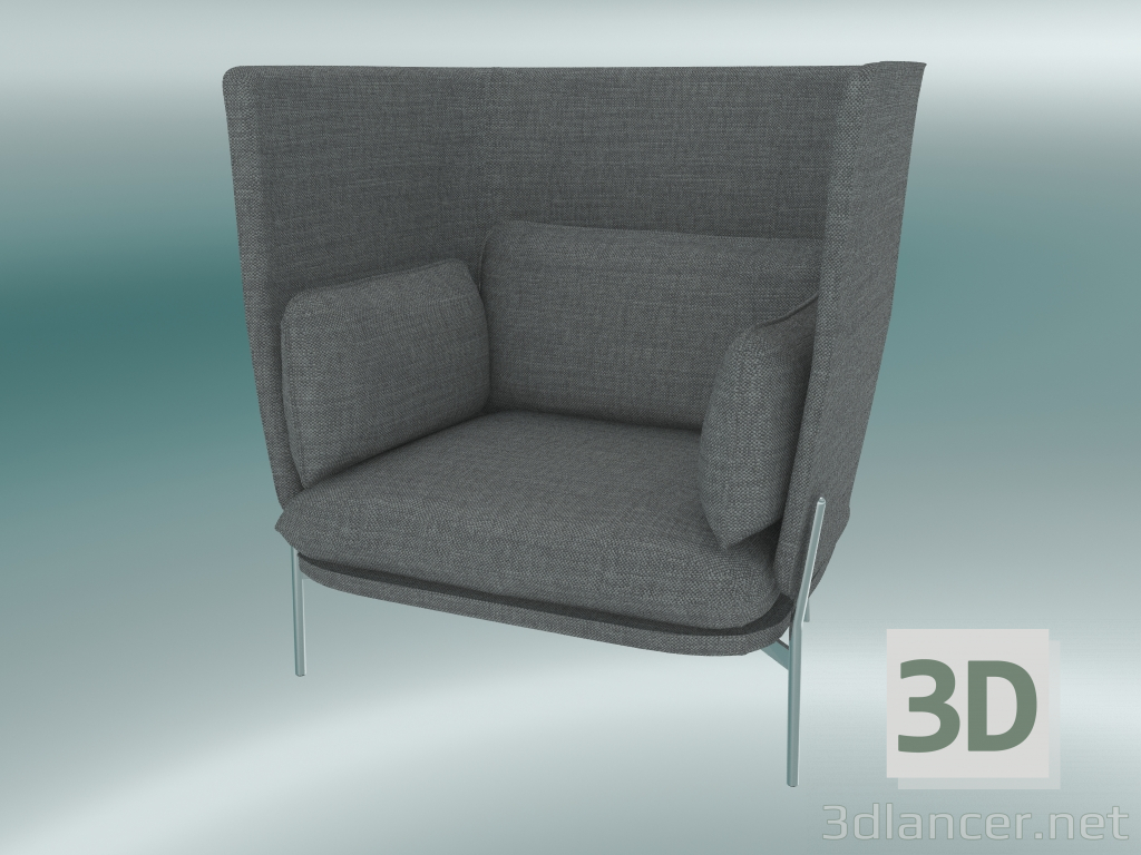 3d модель Кресло Cloud (LN5, 90x111 H 120cm, Chromed legs, Hot Madison 724) – превью