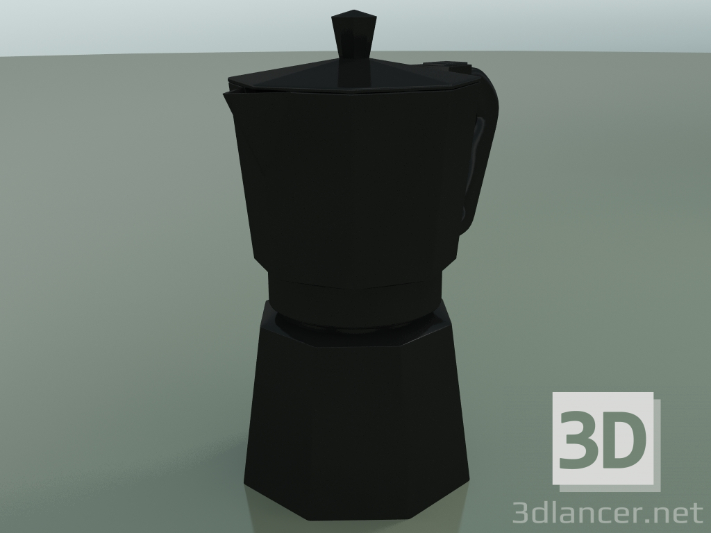 Modelo 3d Jarro de Moka (grande, preto) - preview