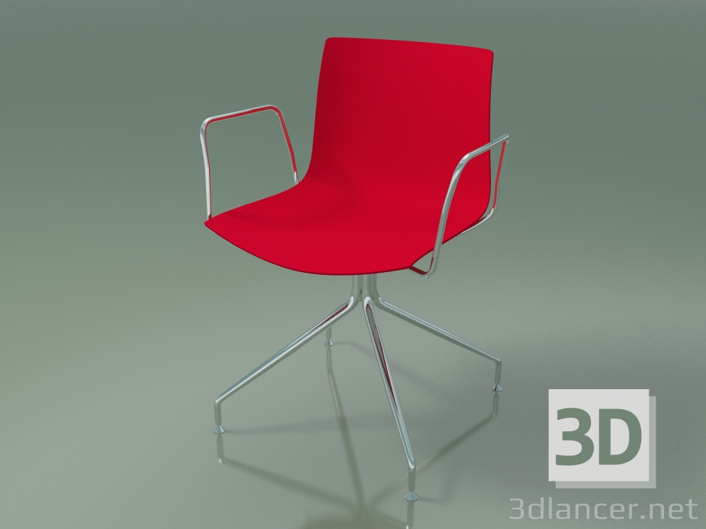 modello 3D Sedia 0257 (girevole, con braccioli, polipropilene PO00104) - anteprima