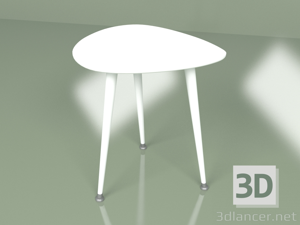 3d model Mesa auxiliar Drop monocromo (blanco) - vista previa