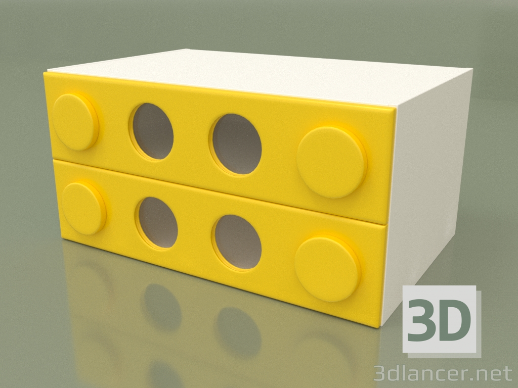 modello 3D Cassettiera piccola (giallo) - anteprima