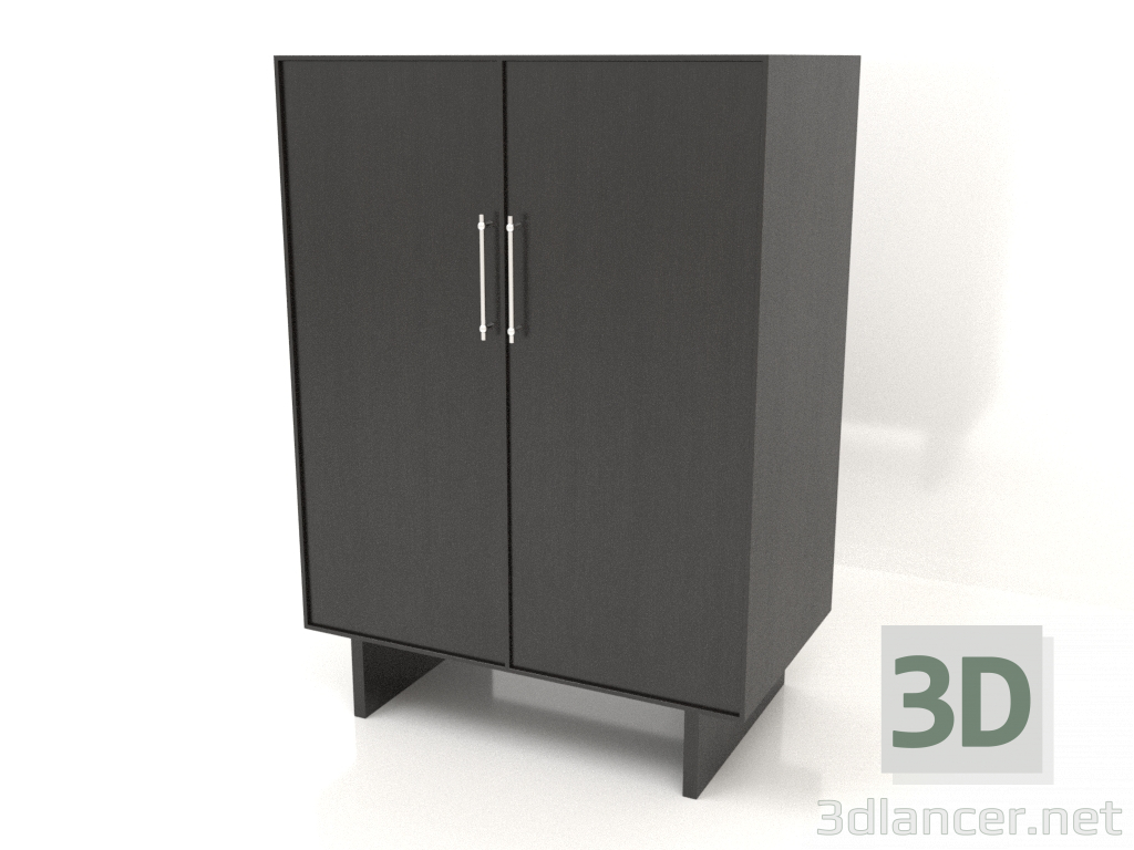 modello 3D Armadio L 02 (1000x600x1400, legno nero) - anteprima