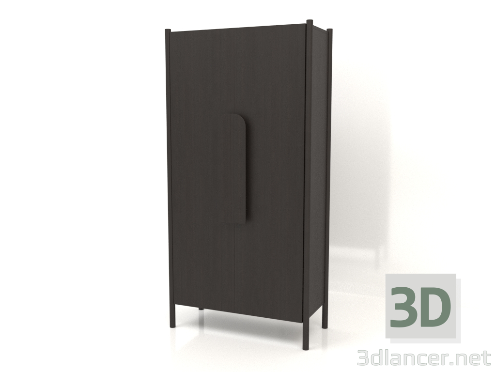 modèle 3D Armoire à poignées courtes W 01 (1000x450x2000, bois brun foncé) - preview