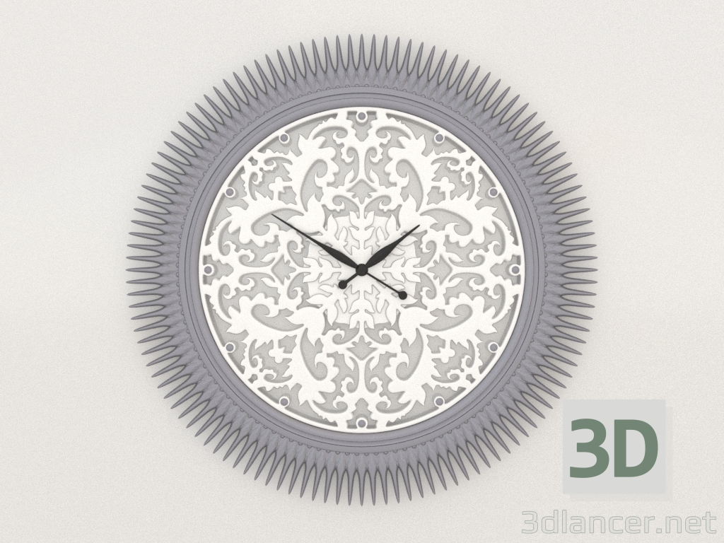 3d model Wall clock ARROW (silver) - preview