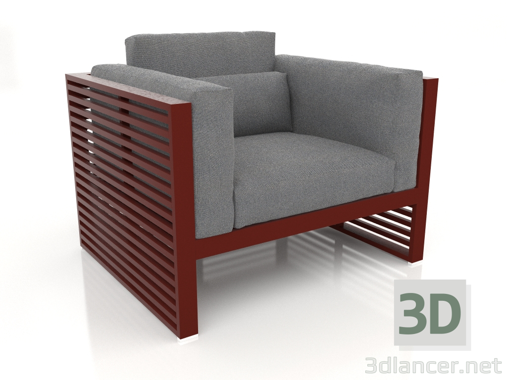 3d модель Кресло для отдыха с высокой спинкой (Wine red) – превью