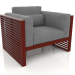 3d model Sillón con respaldo alto (Rojo vino) - vista previa