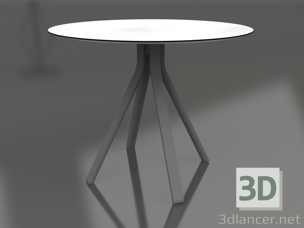 3d model Mesa de comedor redonda sobre pata columna Ø90 (Antracita) - vista previa