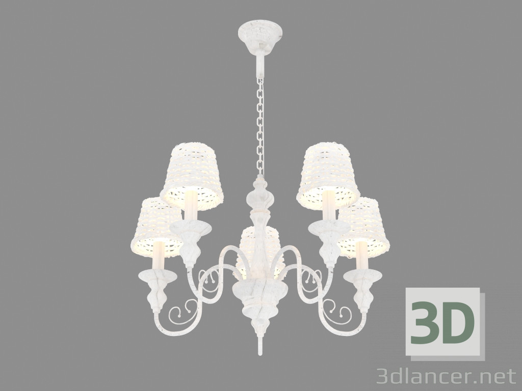 modello 3D Lampadario A3400LM-5WH - anteprima