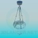 3d model Lámpara Chandelier con bolas de hrustalnymi - vista previa