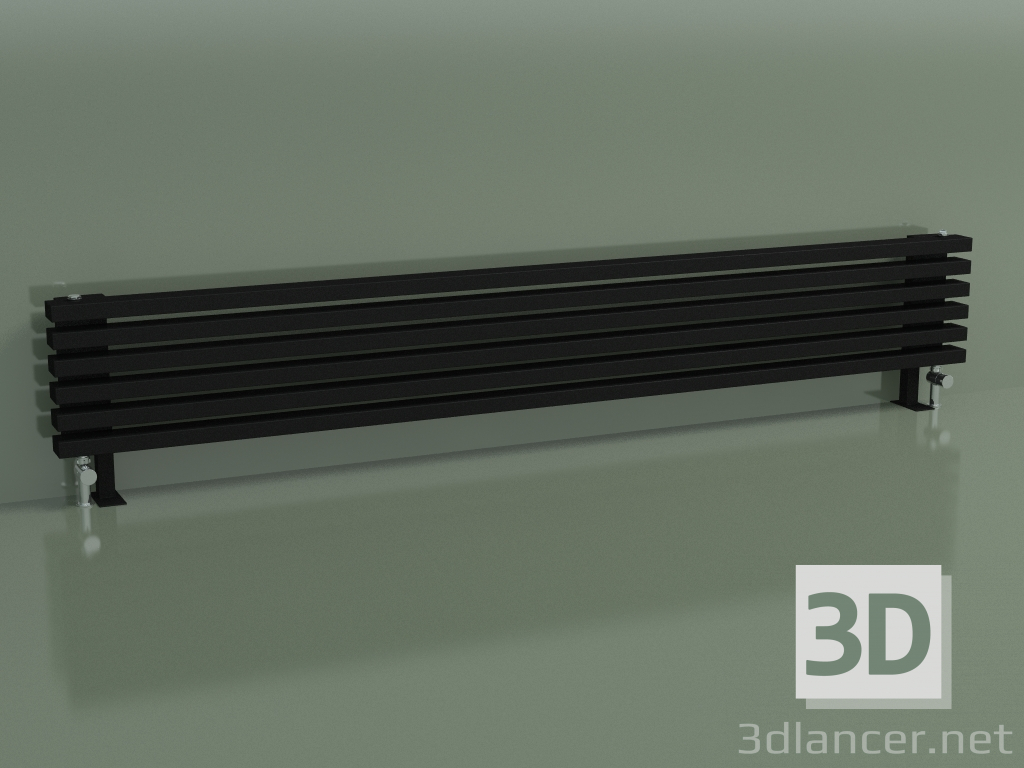 3d model Radiador horizontal RETTA (6 secciones 2000 mm 60x30, negro mate) - vista previa