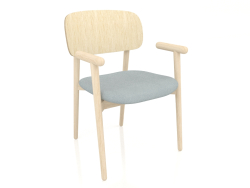 Silla suave con respaldo de madera.