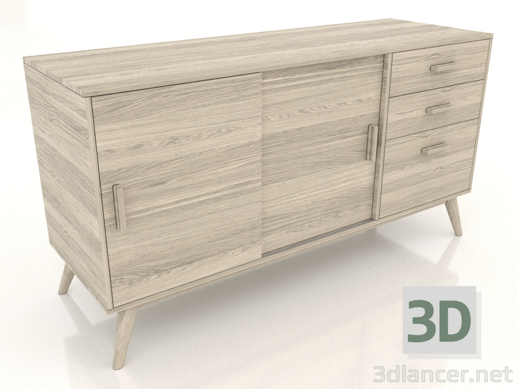 3d model Cómoda 1 1500x500 mm (roble iluminado) - vista previa