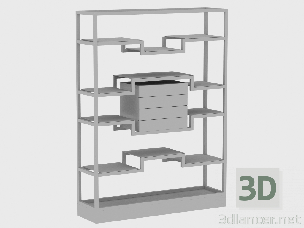 3d model Estante con bordillo LIBRERIA ETRURIA CASSETTI Y736 (150Х40ХН202) - vista previa