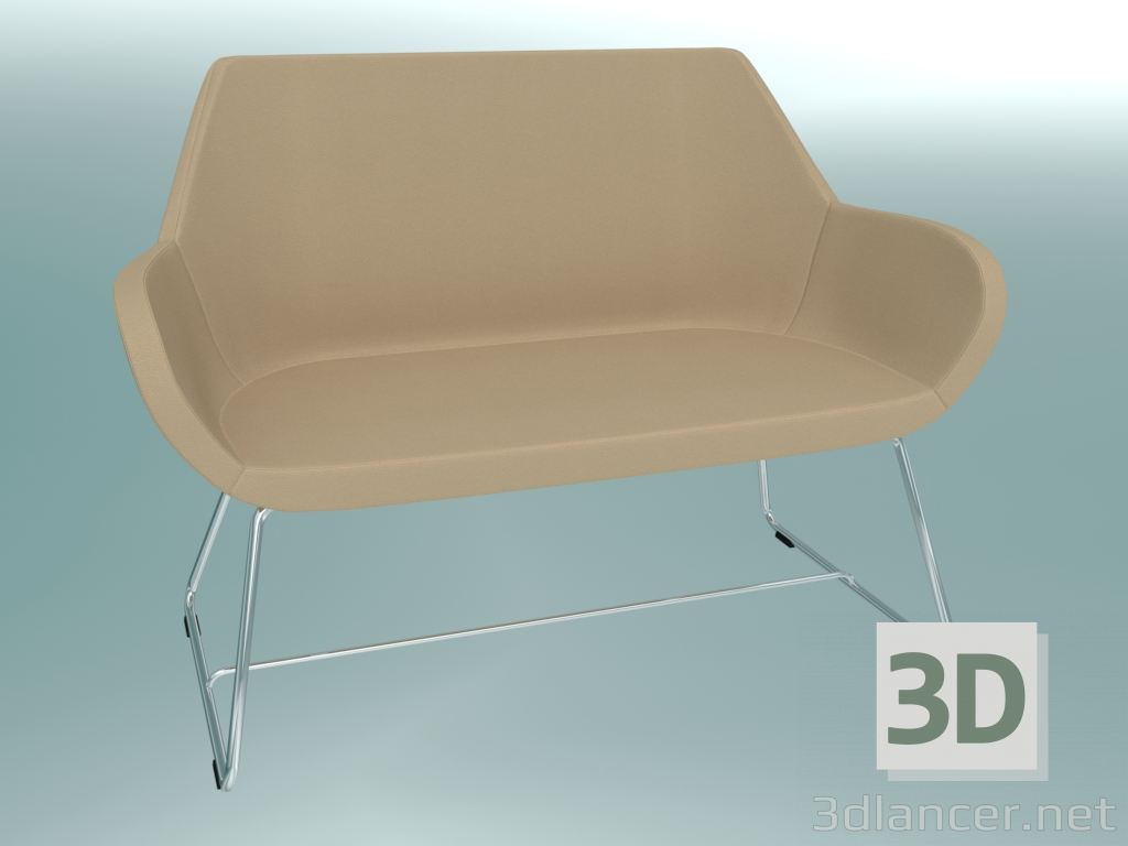 3d model Sofá doble (20V) - vista previa