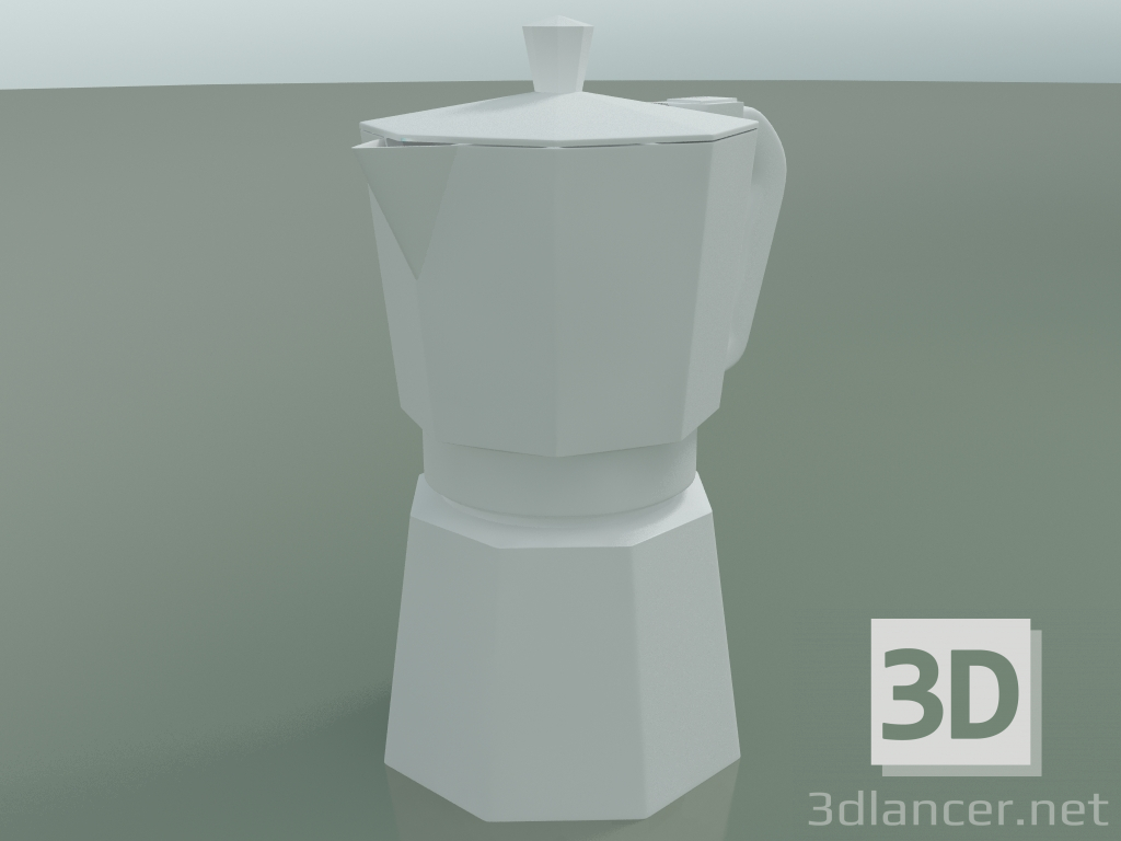 3D modeli Moka Sürahi (Büyük, Beyaz) - önizleme