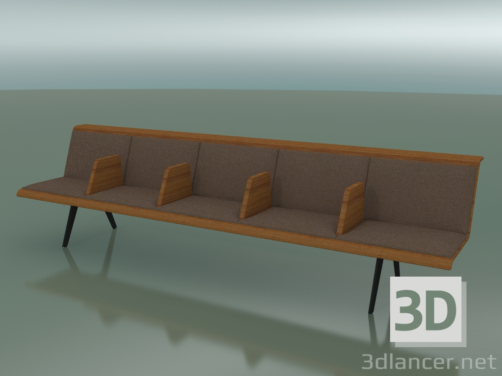 modello 3D Modulo centrale Waiting 4502BV (L 300 cm, Effetto teak) - anteprima