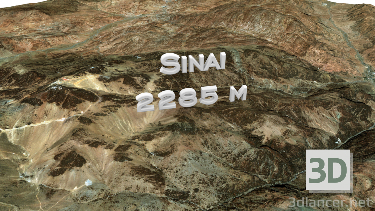 3D Mount Sinai 3D modeli, Mısır / Sina Dağı'nın 3D modeli, Mısır modeli satın - render