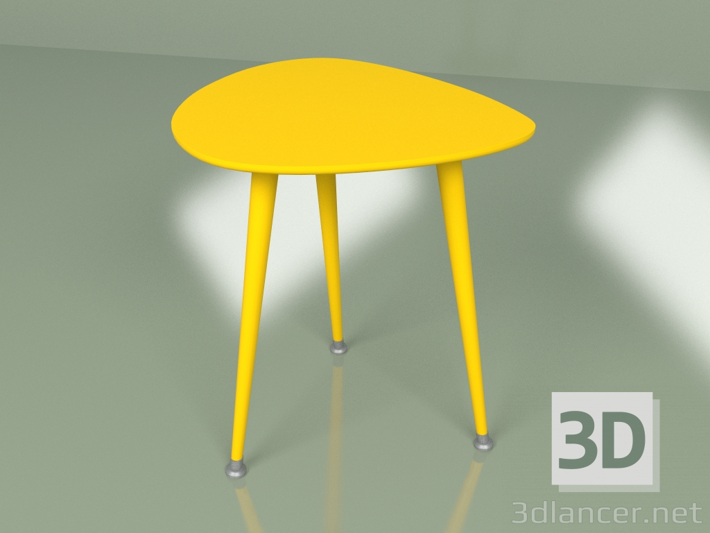 3d model Mesa auxiliar Drop monocromo (amarillo-mostaza) - vista previa