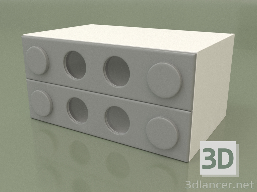 3D Modell Kleine Kommode (Grau) - Vorschau