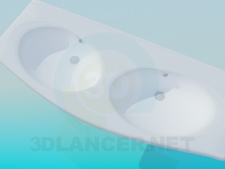 3d model Doble lavabo - vista previa