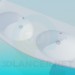 3d model Double wash basin - lavabo - preview