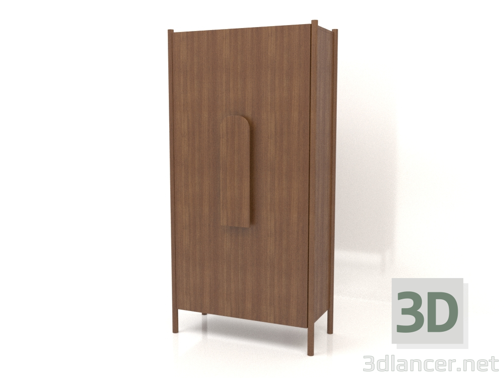 modèle 3D Armoire à poignées courtes W 01 (1000x450x2000, bois brun clair) - preview