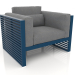 modello 3D Poltrona lounge con schienale alto (Grigio blu) - anteprima