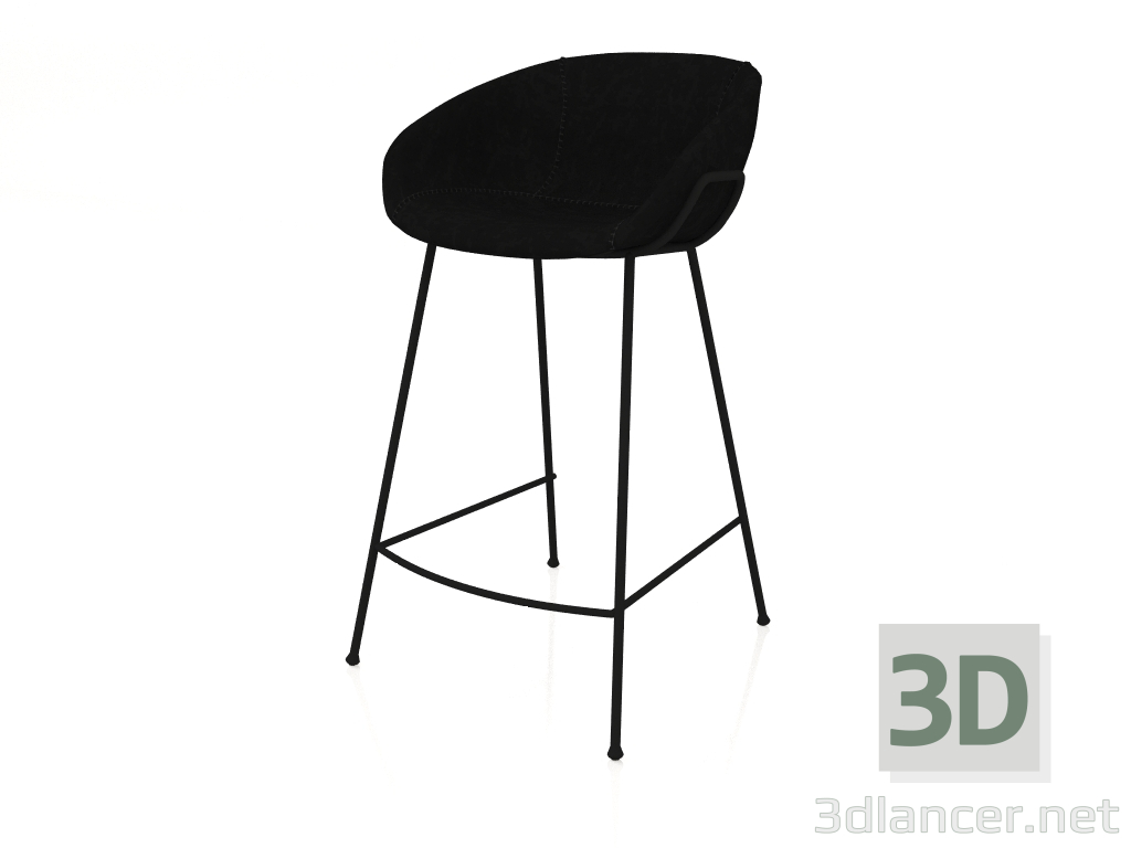 modello 3D Sgabello da bar Feston 76 cm (Nero) - anteprima