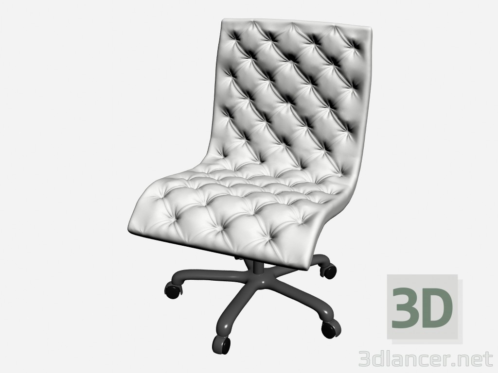 modèle 3D Chaise de bureau sans accoudoirs Herman capitonne - preview