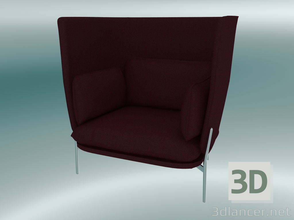 3d model Sillón Cloud (LN5, 90x111 H 120cm, patas cromadas, Sunniva 2666) - vista previa