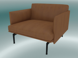 Armchair Outline (Refine Cognac Leather, Schwarz)