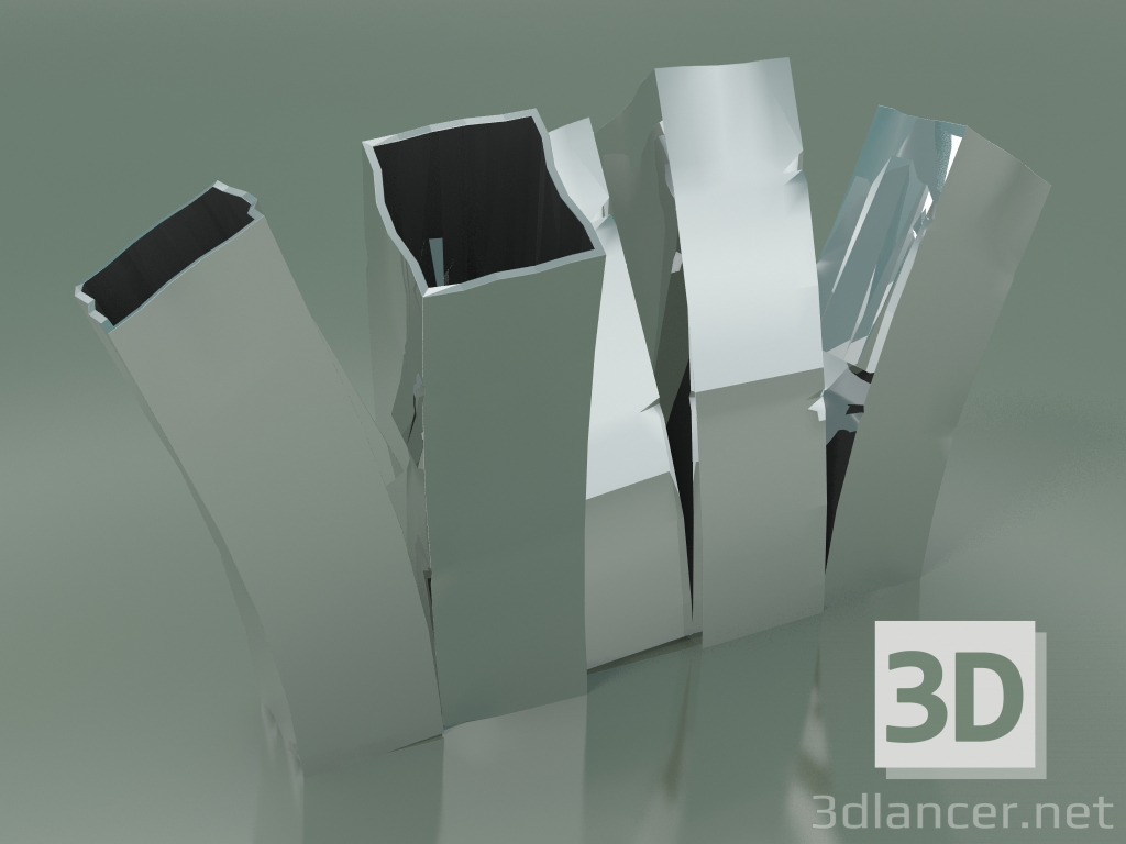 Modelo 3d Skyline do vaso acima (H 35cm, platina) - preview