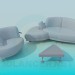 3d model A set of upholstered furniture - preview