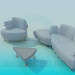 3d model A set of upholstered furniture - preview