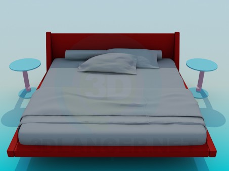 3D Modell Bett - Vorschau